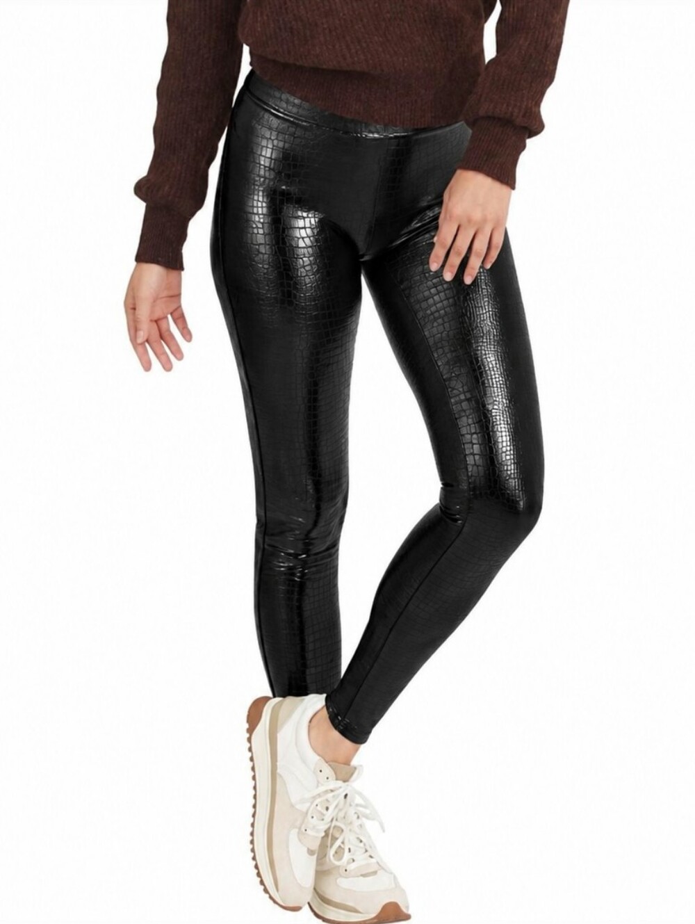 SPANX Faux Leather Croc Shine High Rise Leggings
